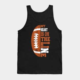 My Heart Is On The Line Football Tank Top